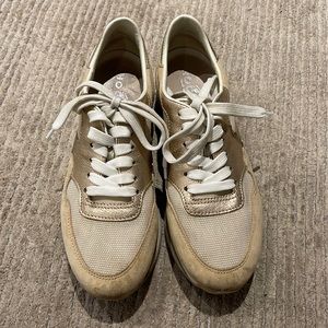 Hogan tan/gold sneakers